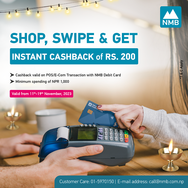 Instant Cashback Offer of Rs. 200 for NMB Debit Card Holders